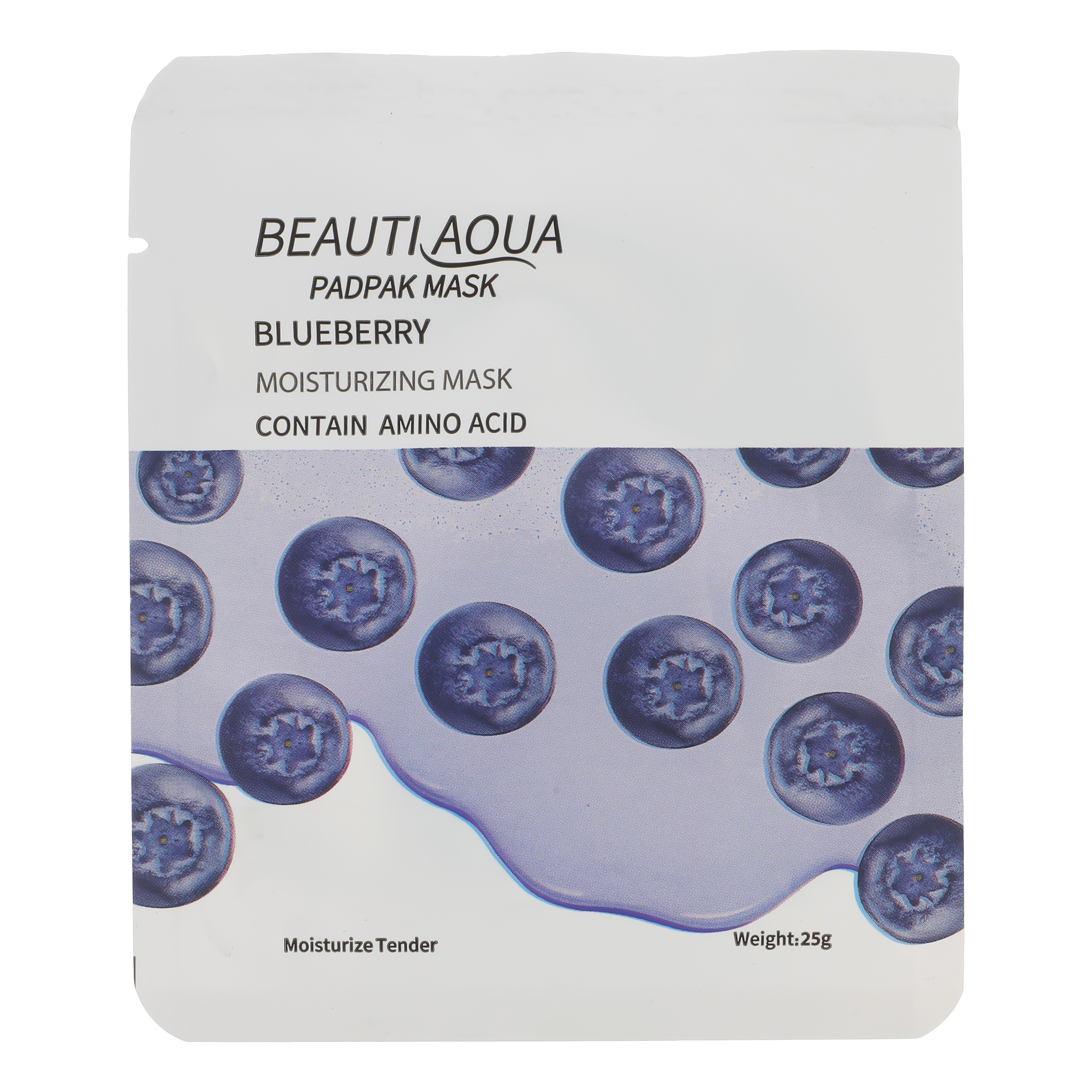 ماسک صورت بیوتی آکوا مدل بلوبری وزن 25 گرم