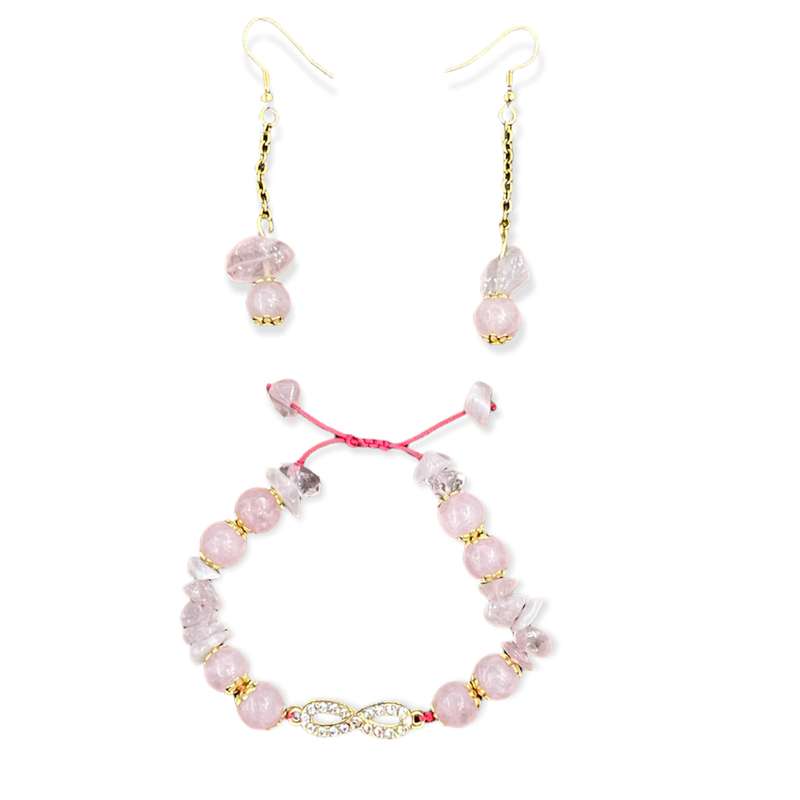 نیم ست زنانه مدل سنگ رزکوارتز