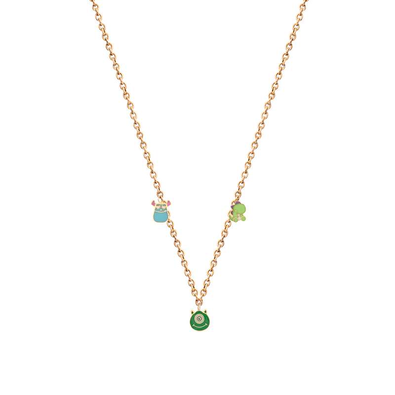 گردنبند طلا 18 عیار بچگانه الی گلد گالری مدل کارخانه هیولاها