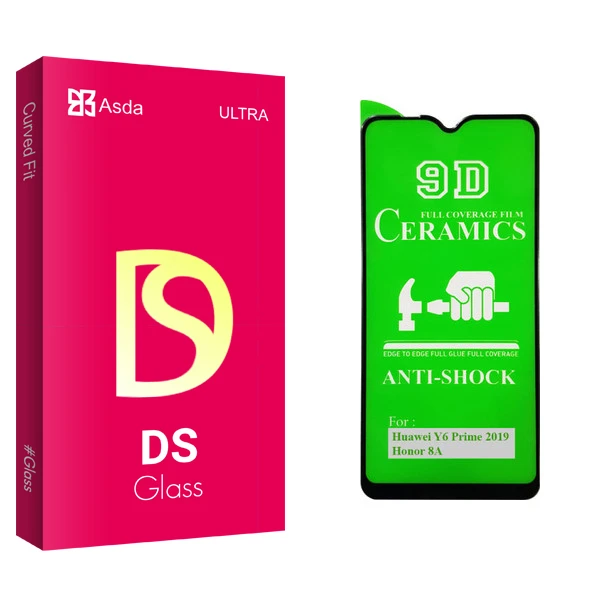 محافظ صفحه نمایش 9D آسدا مدل DS glass مناسب برای گوشی موبایل هوآوی Y6 Prime 2019 / آنر 8A