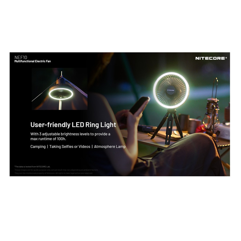 پنکه شارژی نایت کر مدل NEF10 POWEBANK FLASHLIGHT10000MAH