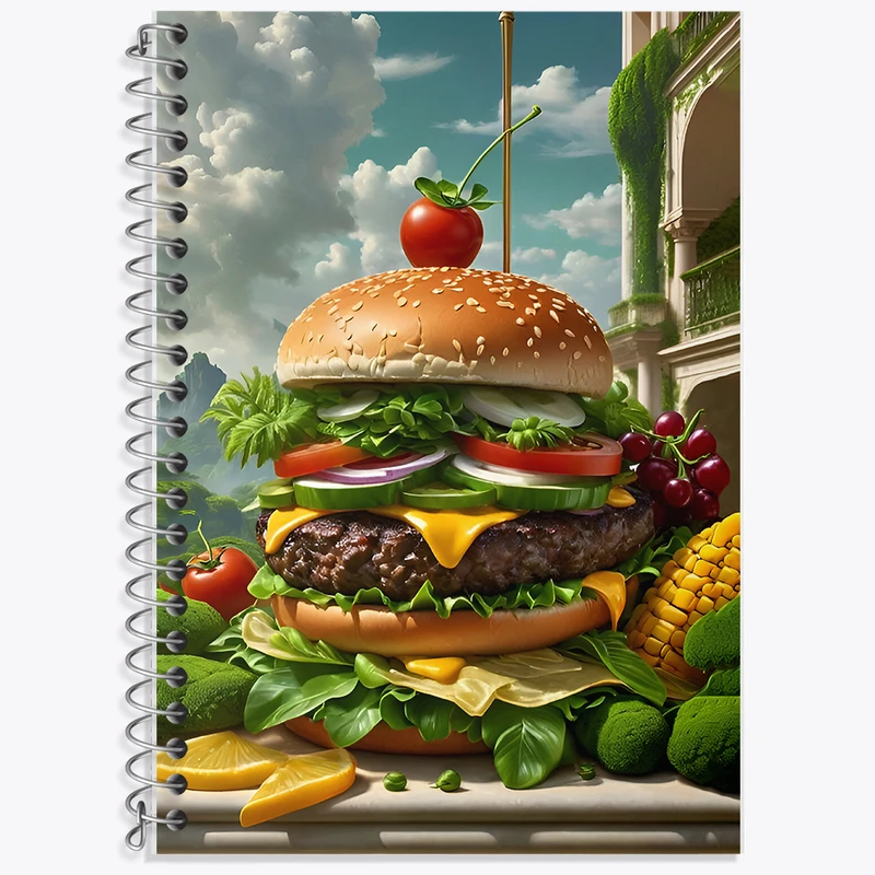 دفتر نت موسیقی 50 برگ خندالو طرح همبرگر کد F6749