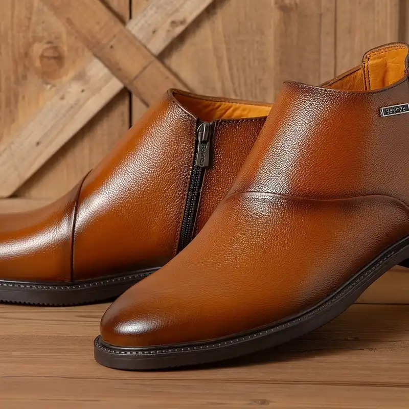 نیم بوت مردانه مدل   چرم طبیعی کد bal-a100