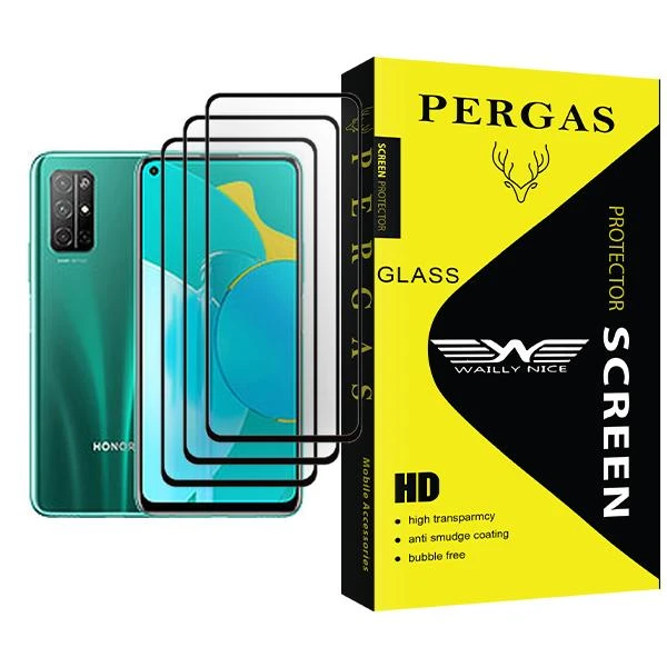 محافظ صفحه نمایش وایلی نایس مدل Pergas Glass MIX003 مناسب برای گوشی موبایل آنر 30S بسته سه عددی
