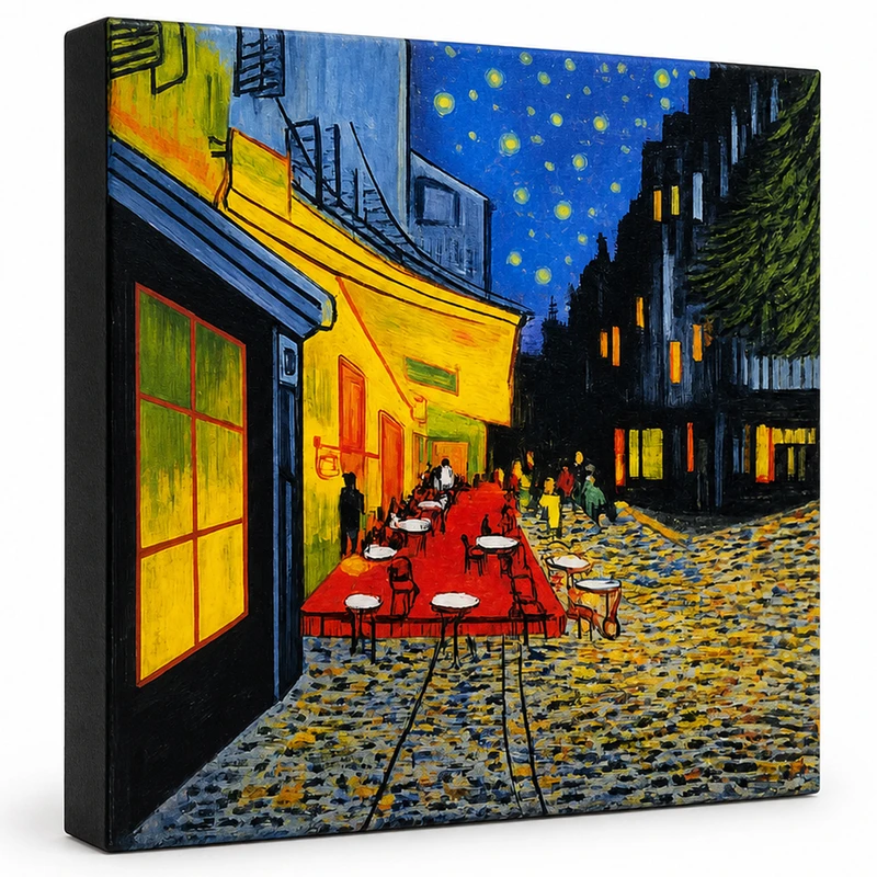 تابلو نقاشی اکریلیک به سبک انتزاعی مدل CAFE-NIGHT
