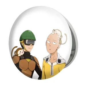 آینه جیبی خندالو طرح سایتاما و مرد دوچرخه ای انیمه مرد تک مشتی One Punch Man مدل تاشو کد 11354 
