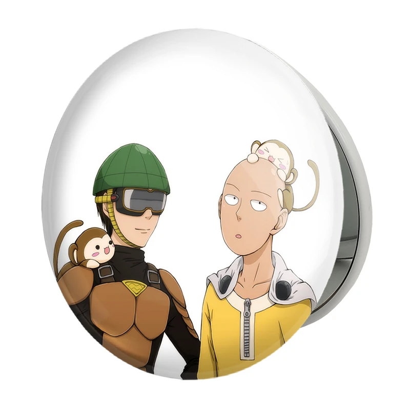 آینه جیبی خندالو طرح سایتاما و مرد دوچرخه ای انیمه مرد تک مشتی One Punch Man مدل تاشو کد 11354 