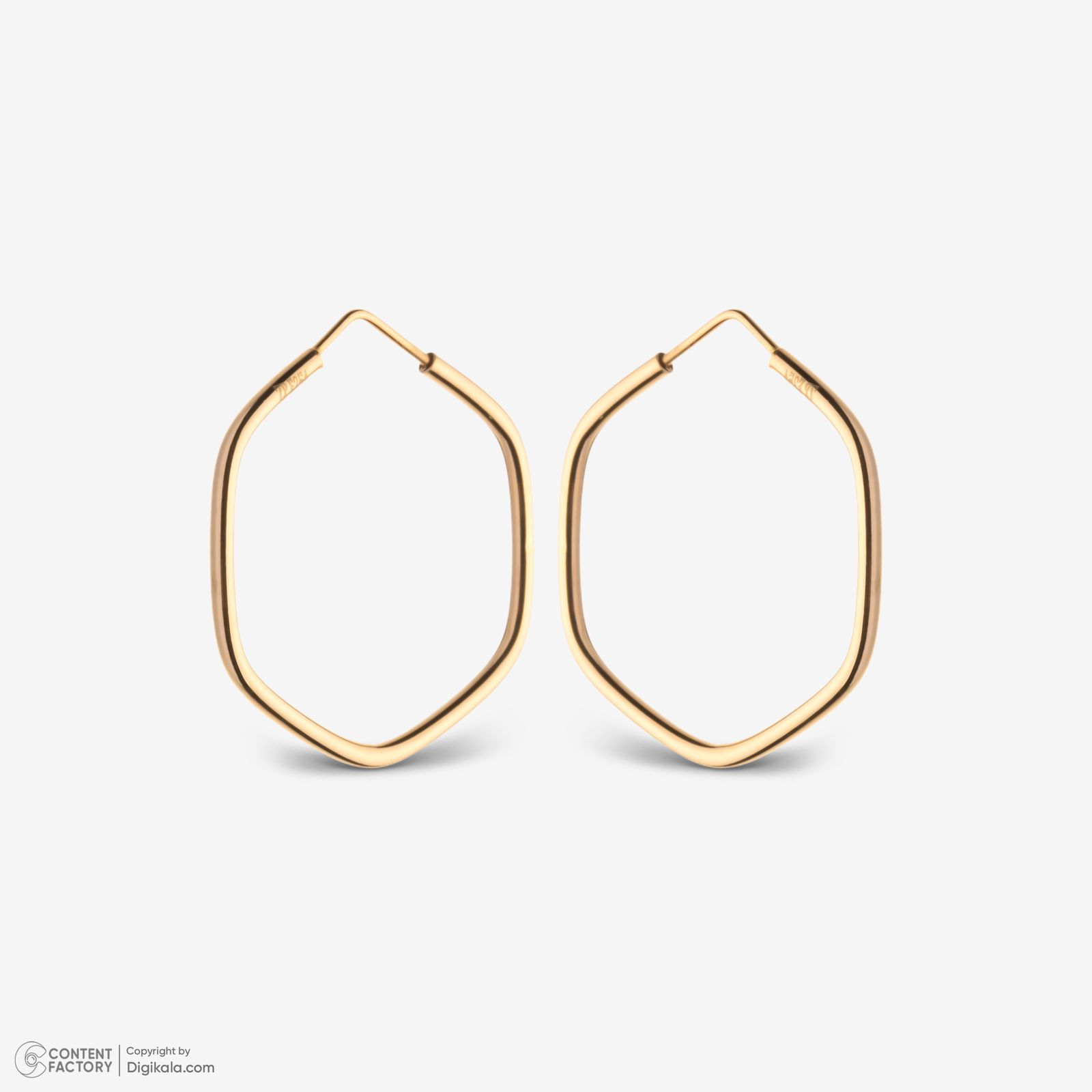 گوشواره حلقه‌ای طلا 18 عیار زنانه گلدم مدل 2E245006 -  - 7