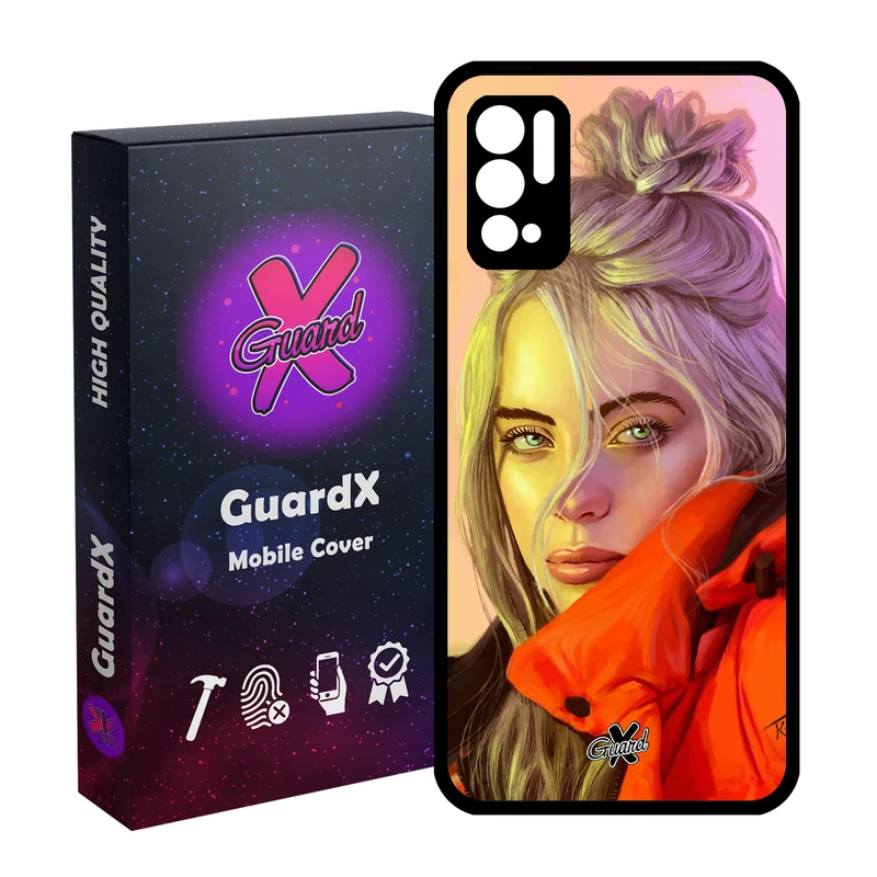 کاور گارد ایکس طرح Billie Eilish مدل Glass10217 مناسب برای گوشی موبایل شیائومی Redmi Note 10 5G / Poco M3 Pro