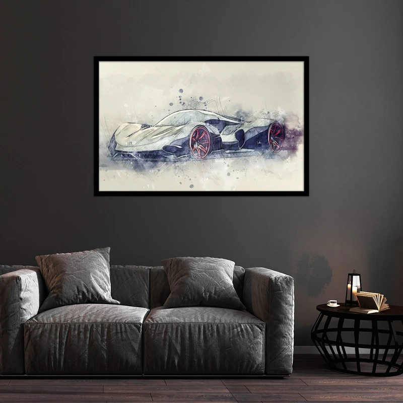 تابلو بکلیت طرح نقاشی ماشین مدل B-bu2511