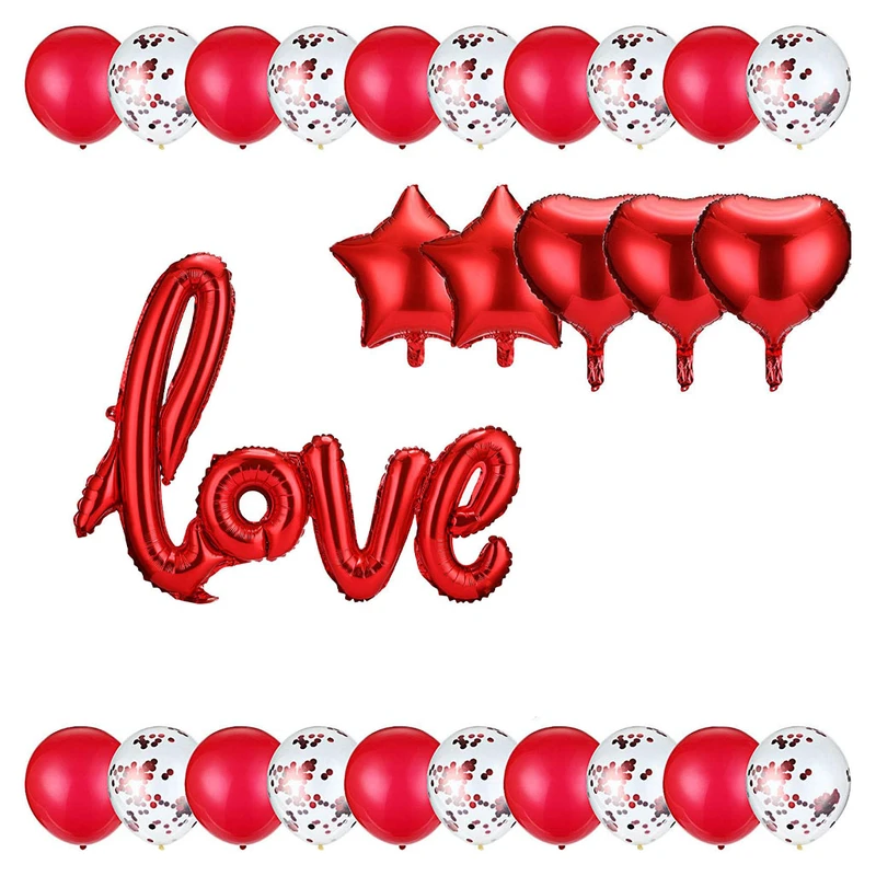 مجموعه 26 عددی بادکنک آرایی مدل عاشقانه کد NH-26