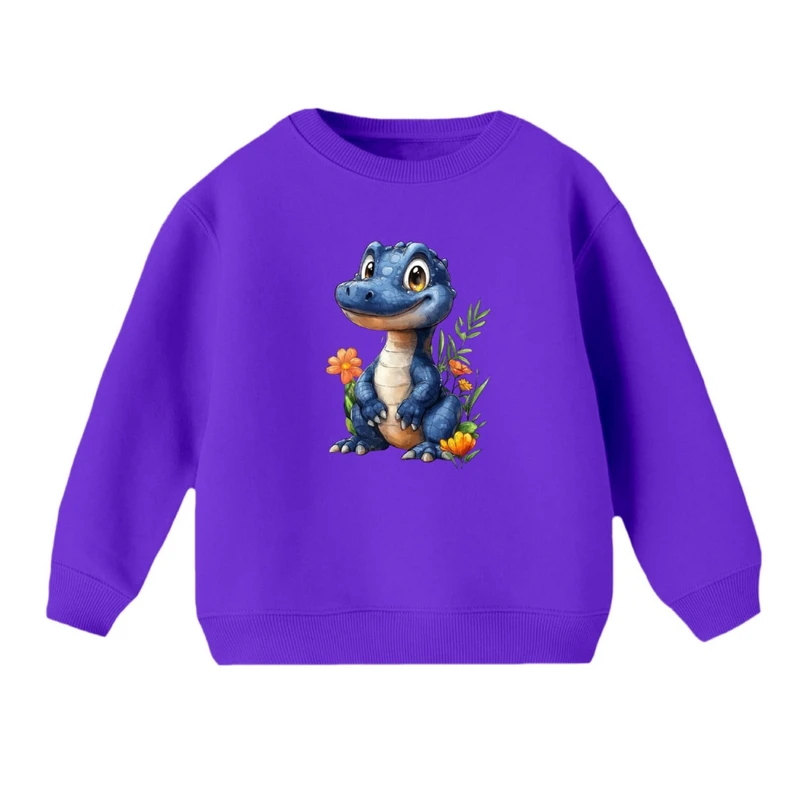 سویشرت بچگانه مدل دایناسور و گل 