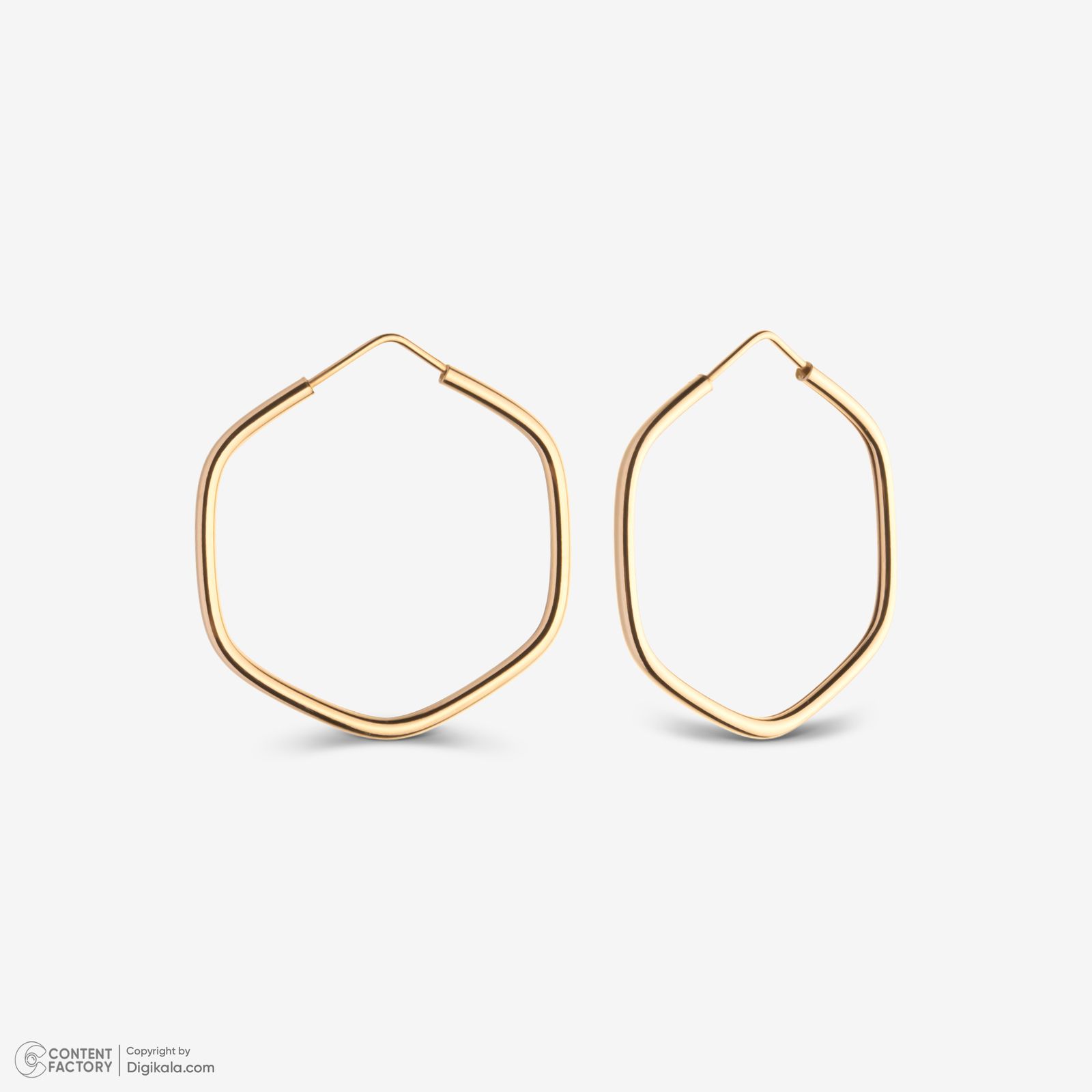 گوشواره حلقه‌ای طلا 18 عیار زنانه گلدم مدل 2E245006 -  - 4