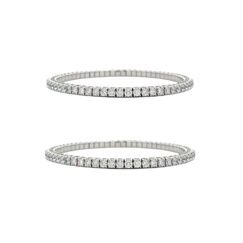 دستبند النگویی زنانه مدل تنیسی بسته دو عددی