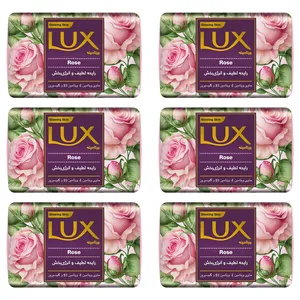 صابون شستشو صورت و بدن لوکس مدل رز مناسب برای انواع پوست وزن 90 گرم بسته 6 عددی