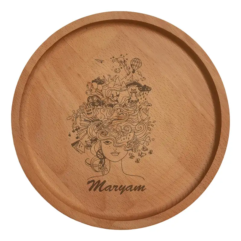 بشقاب چوبی مدل اسم مریم