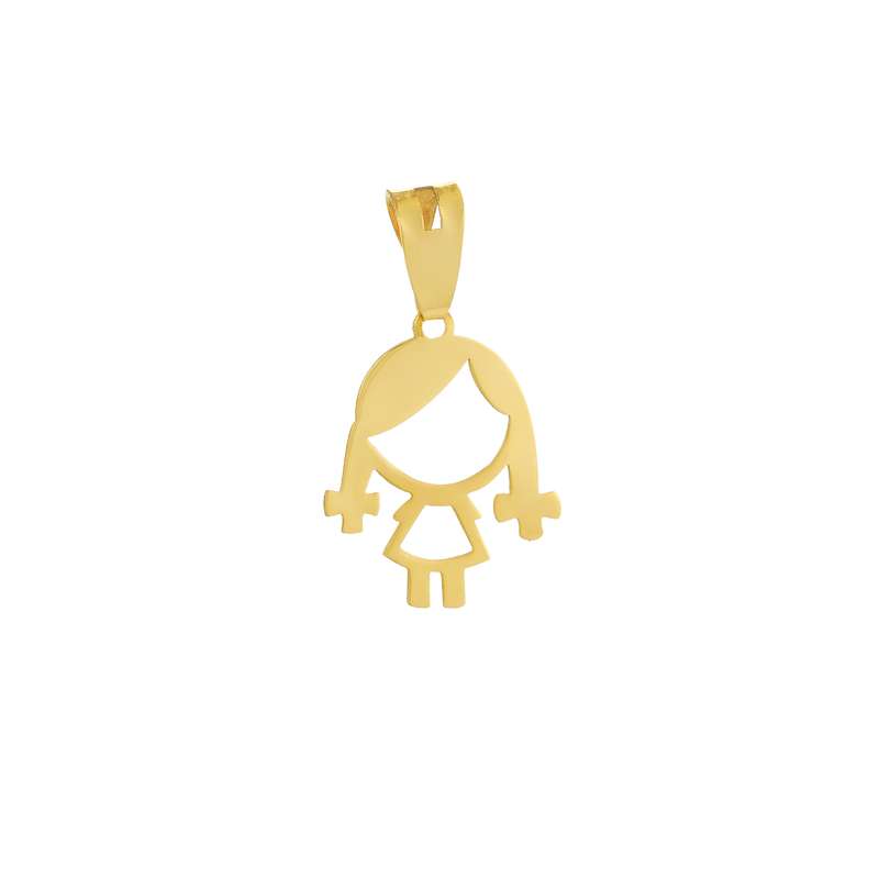 آویز گردنبند طلا 18 عیار دخترانه گالری طلا و جواهر اپال مدل دختر بچه