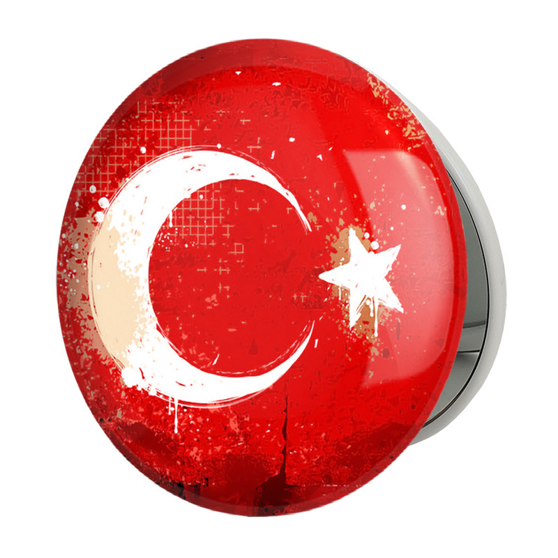 آینه جیبی خندالو طرح پرچم ترکیه مدل تاشو کد 20610 