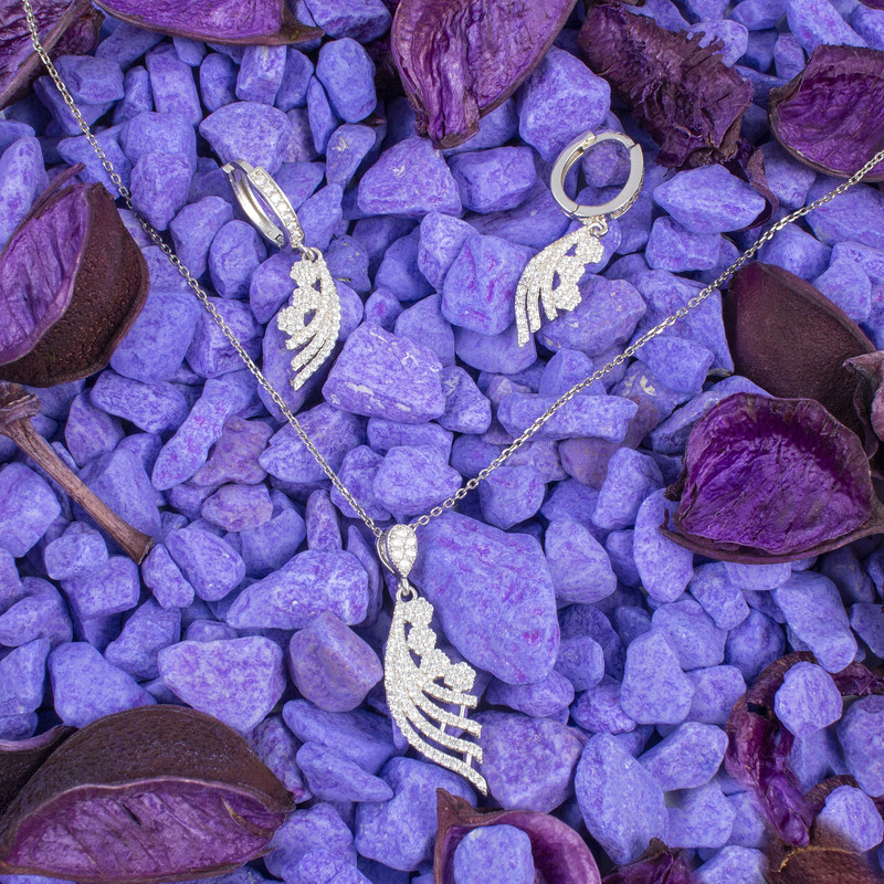 نیم ست نقره زنانه مدل AVN-N1175