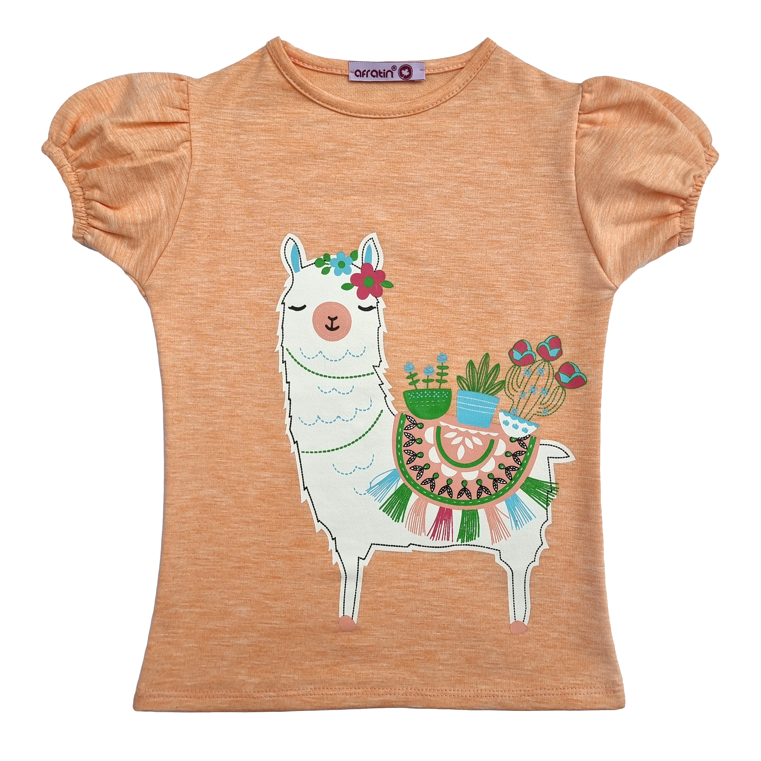 تی شرت دخترانه افراتین مدل لاما رنگ گلبهی -  - 1