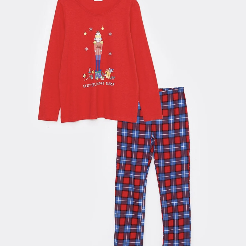 ست تی شرت آستین بلند و شلوار زنانه ال سی وایکیکی مدل سوپر پنبه ارگانیک