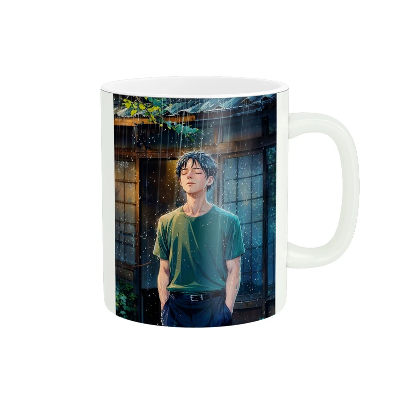 ماگ مدل پسری در زیر باران کد 499