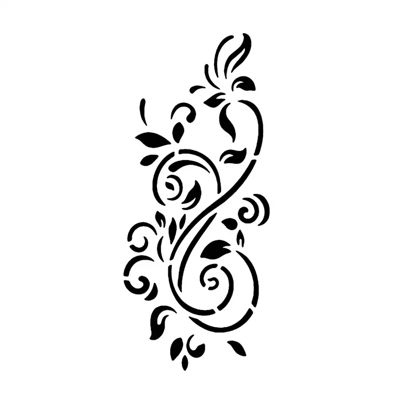 شابلون باتیس آرت طرح گل و بوته کد 50-532