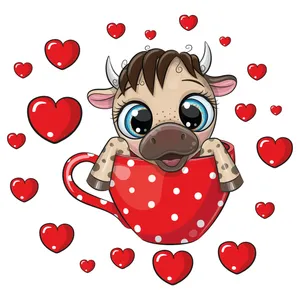 استیکر دیواری کودک تُکتم مدل گاو کد 02 مجموعه 20 عددی