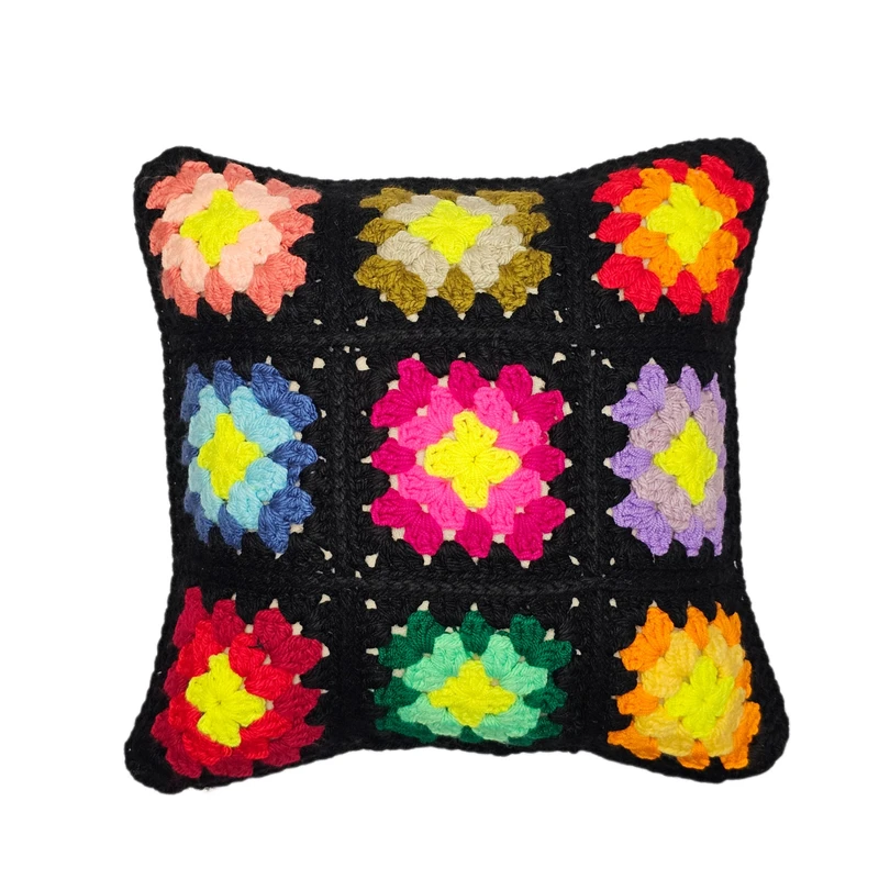 کاور کوسن بافتنی طرح باغ گل کد 693