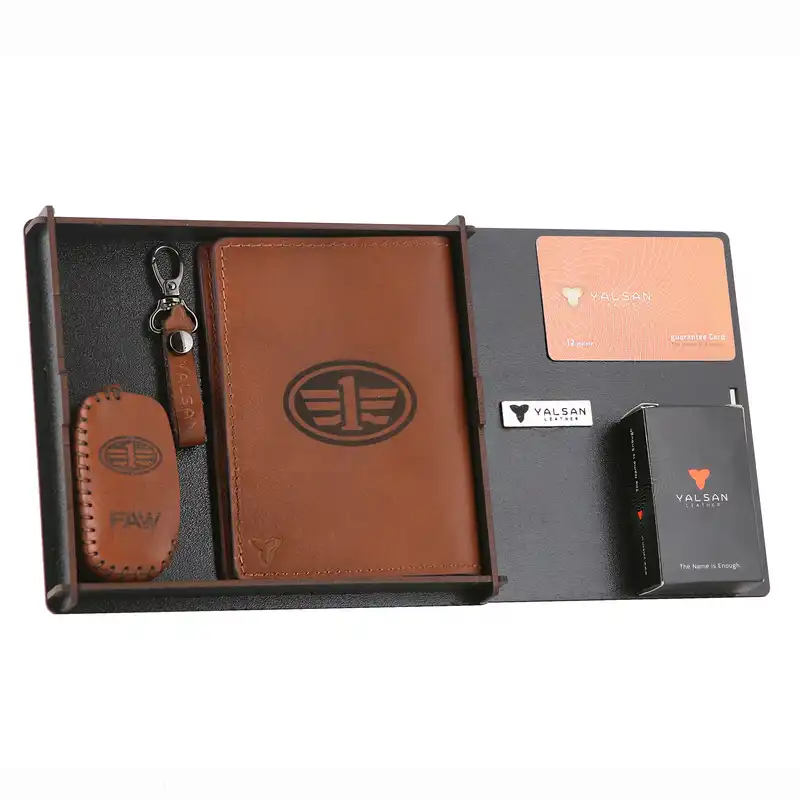 ست هدیه چرم یلسان مدل FAW کد SET-300-57-GS