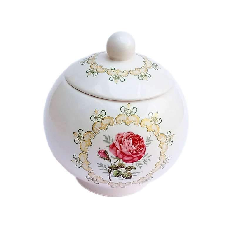 قندان سرامیکی طرح گل طلادار کد 05