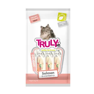 بستنی گربه ترولی مدل salmon cranberry وزن 70 گرم بسته 5 عددی 