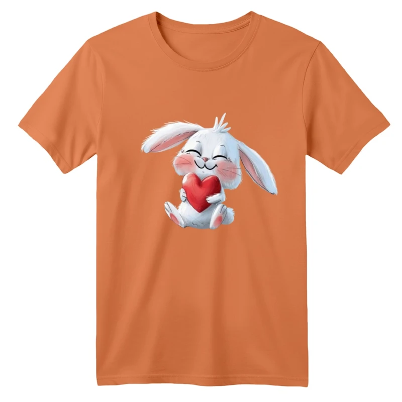 تی شرت آستین کوتاه بچگانه مدل خرگوش و قلب