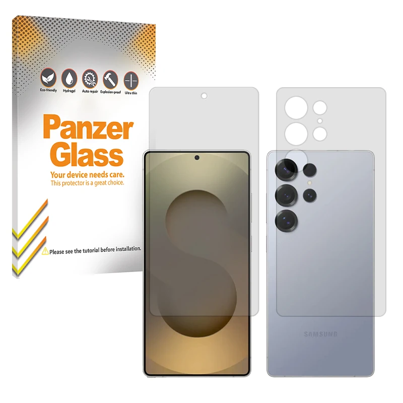 محافظ صفحه نمایش شفاف پنزر گلس مدل Resistant مناسب برای گوشی موبایل سامسونگ Galaxy S25 Ultra به همراه محافظ پشت گوشی