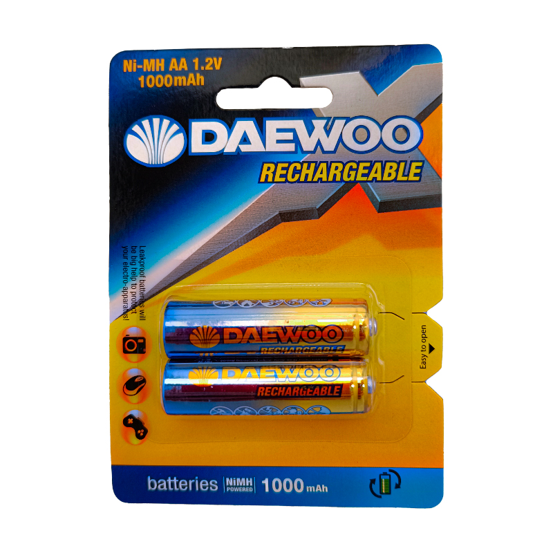 باتری قلمی قابل شارژ دوو مدل 1000Mah بسته دو عددی