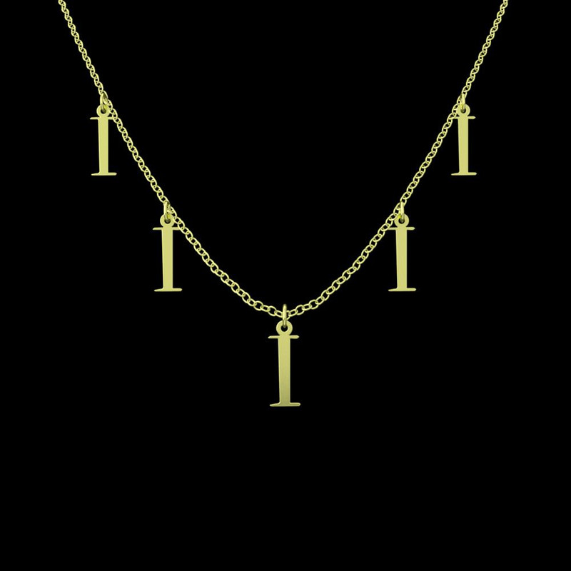 گردنبند طلا 18 عیار زنانه مدوپد مدل حرف I کد RNA16789