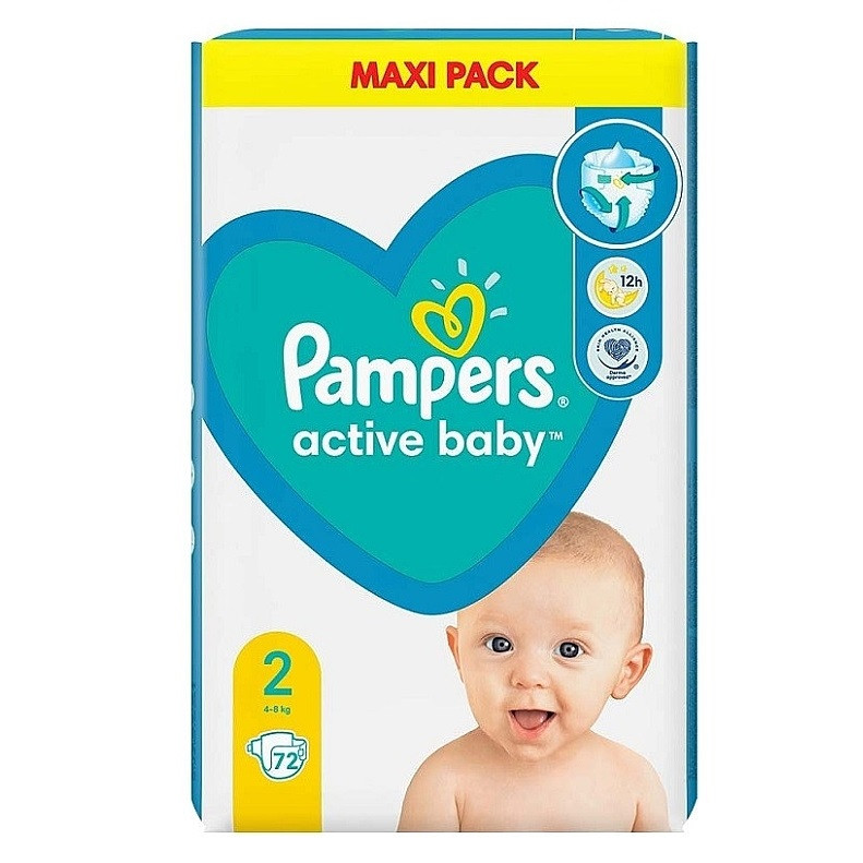 پوشک بچه پمپرز مدل active baby سایز 2 بسته 64 عددی