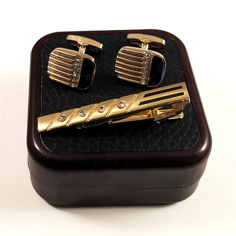 ست دکمه سردست و گیره کراوات مردانه مدل 553