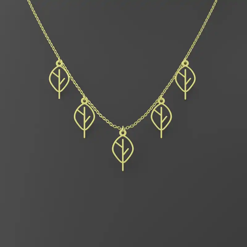 گردنبند طلا 18 عیار زنانه مدوپد مدل برگ کد RNA15870