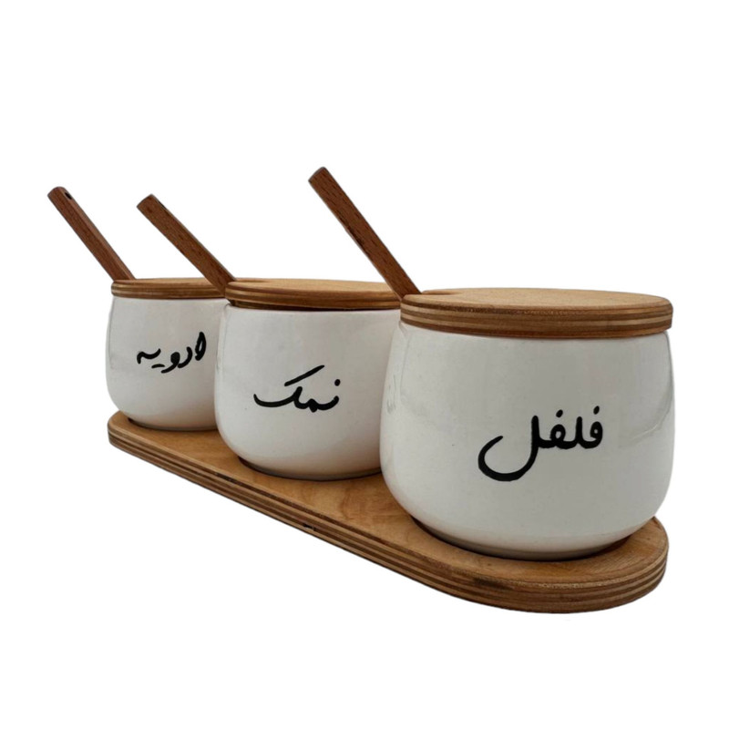 ست جا ادویه 4 پارچه ام وي اچ گلس اند پلاستيكس مدل آوین
