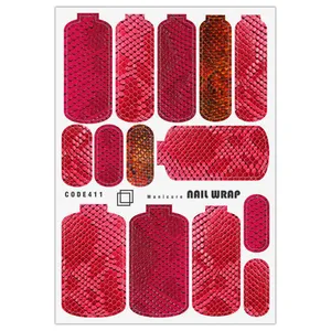 برچسب ناخن مدل نیل رپ پوست مار کد 411