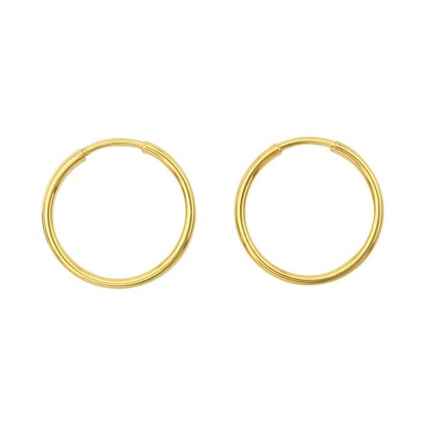 گوشواره طلا 18 عیار زنانه مدل حلقه ای -  - 1