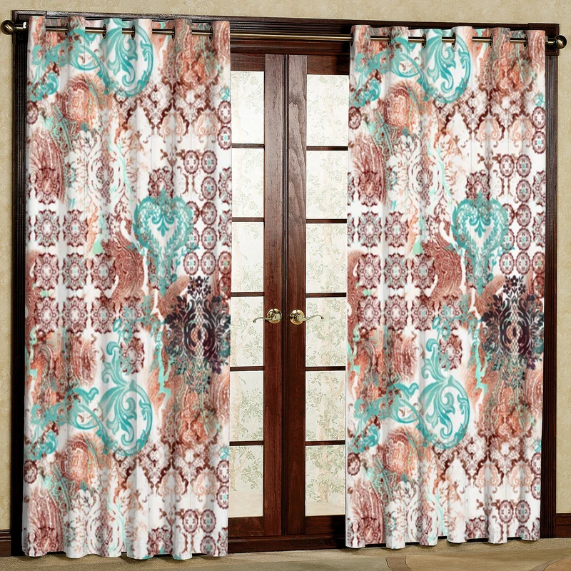 پرده مدل طرح دار مخمل پانچی کد 4356L سایز 200x140 سانتی متر