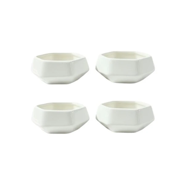 پیاله مدل سرامیکی طرح ۶ ضلعی مجموعه ۴ عددی