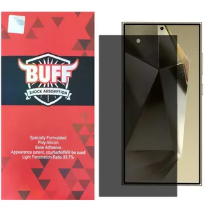 Buff Silicone-Privacy film screen protector suitable for Samsung Galaxy S24 Ultra / S23 Ultra / S22 Ultra
