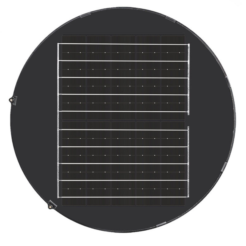 چراغ پارکی خورشیدی گرد ویمکس کد V-79200R  ظرفیت 300 وات