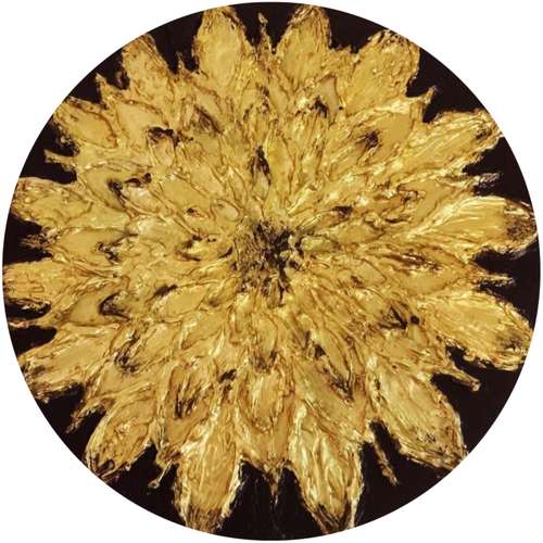 تابلو نقاشی برجسته ورق طلا طرح گل مدل 211