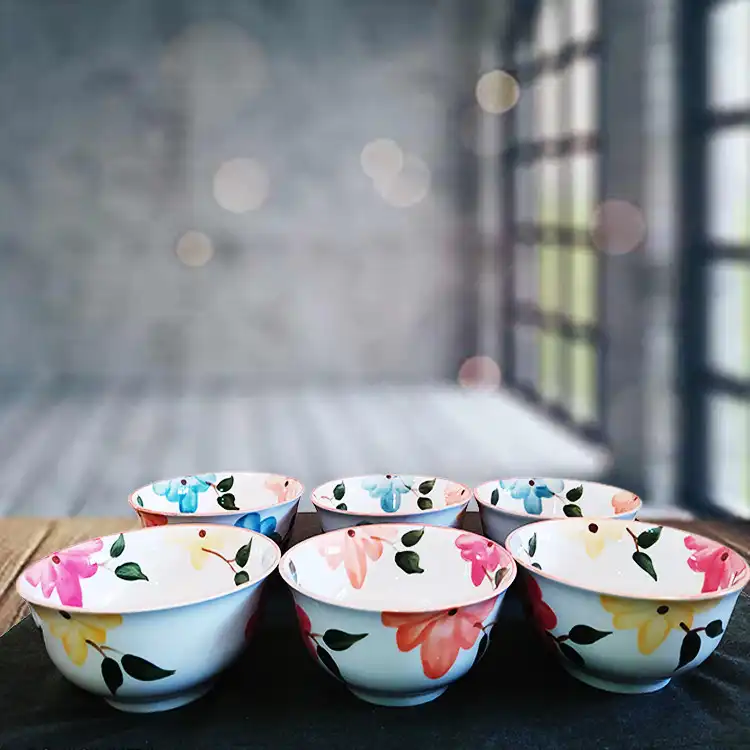 کاسه سرامیکی طرح بهار گلها بسته 6 عددی