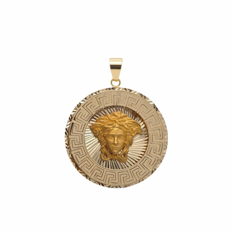 آویز گردنبند طلا کم اجرت 18 عیار گالری طلا و شمش برلیان مدل ورساچه مدوسا