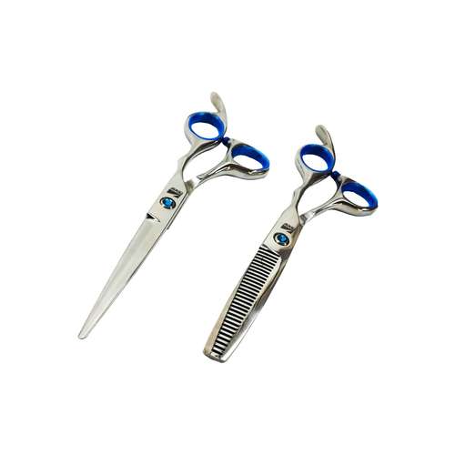 قیچی آرایشگاهی فینی مدل CARLOS به همراه قیچی پیتاژ